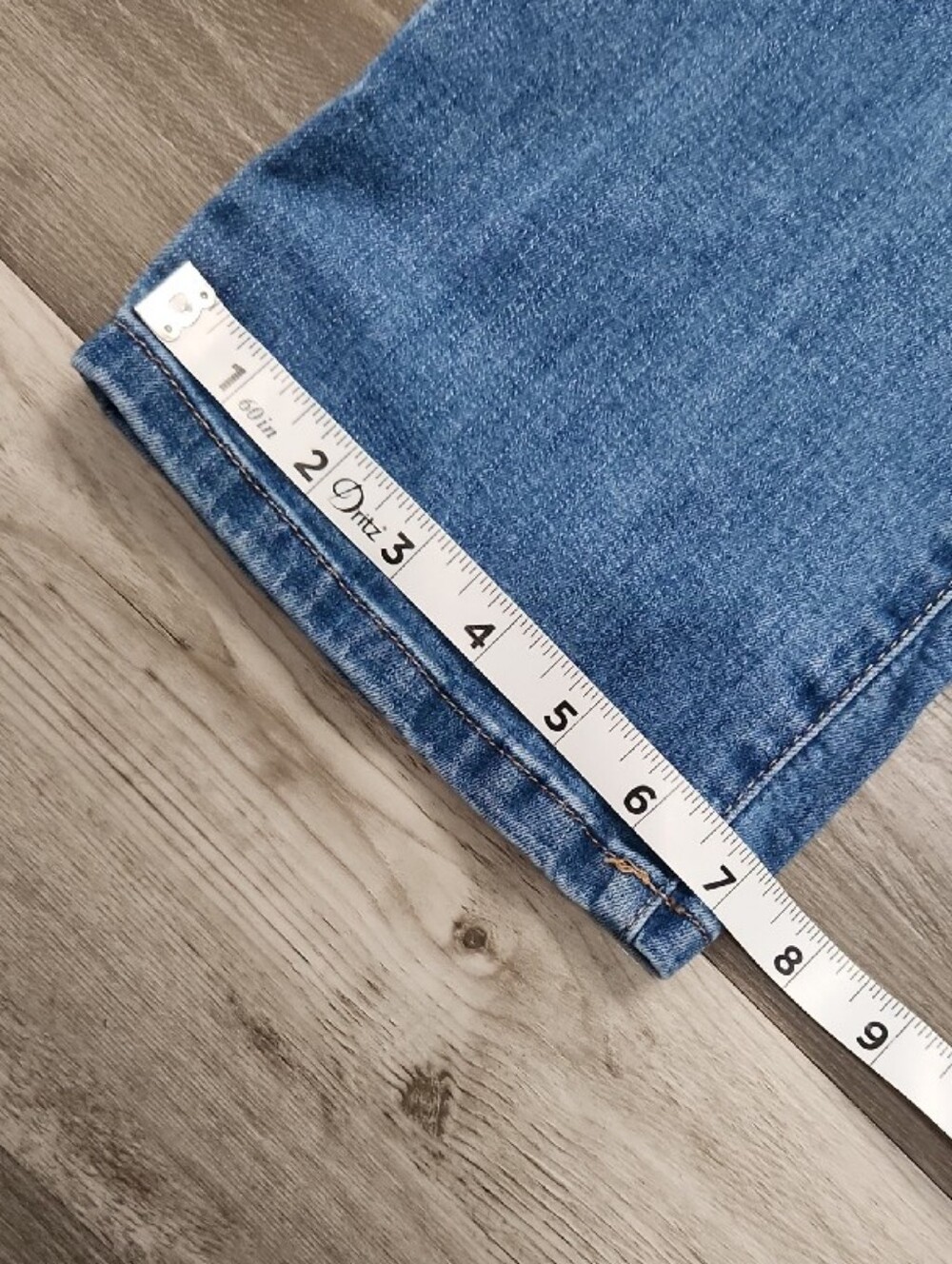 Light Blue Slight Flare Denim Adjustable Sinch Waist Jeans Girls Size 12 - Picture 6 of 11